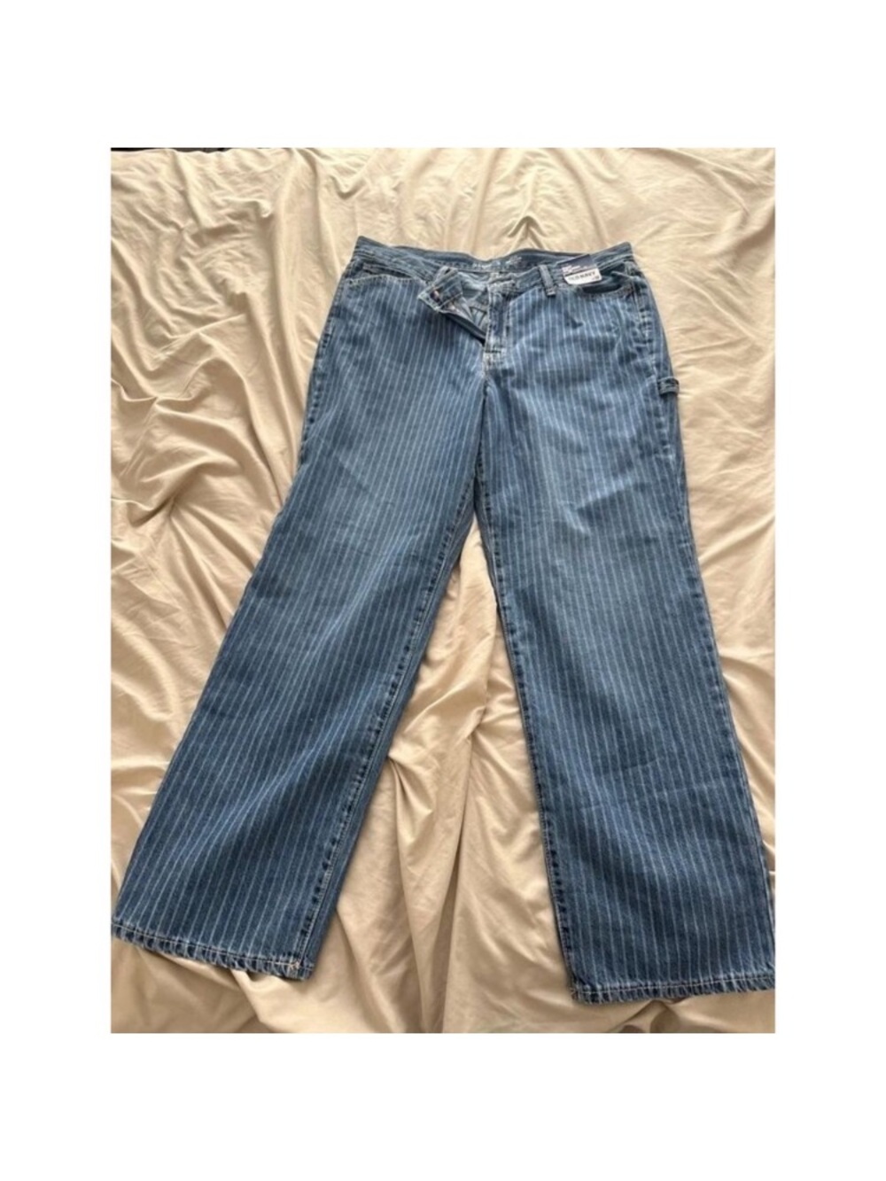 Old Navy Blue Pinstriped Boyfriend Jeans